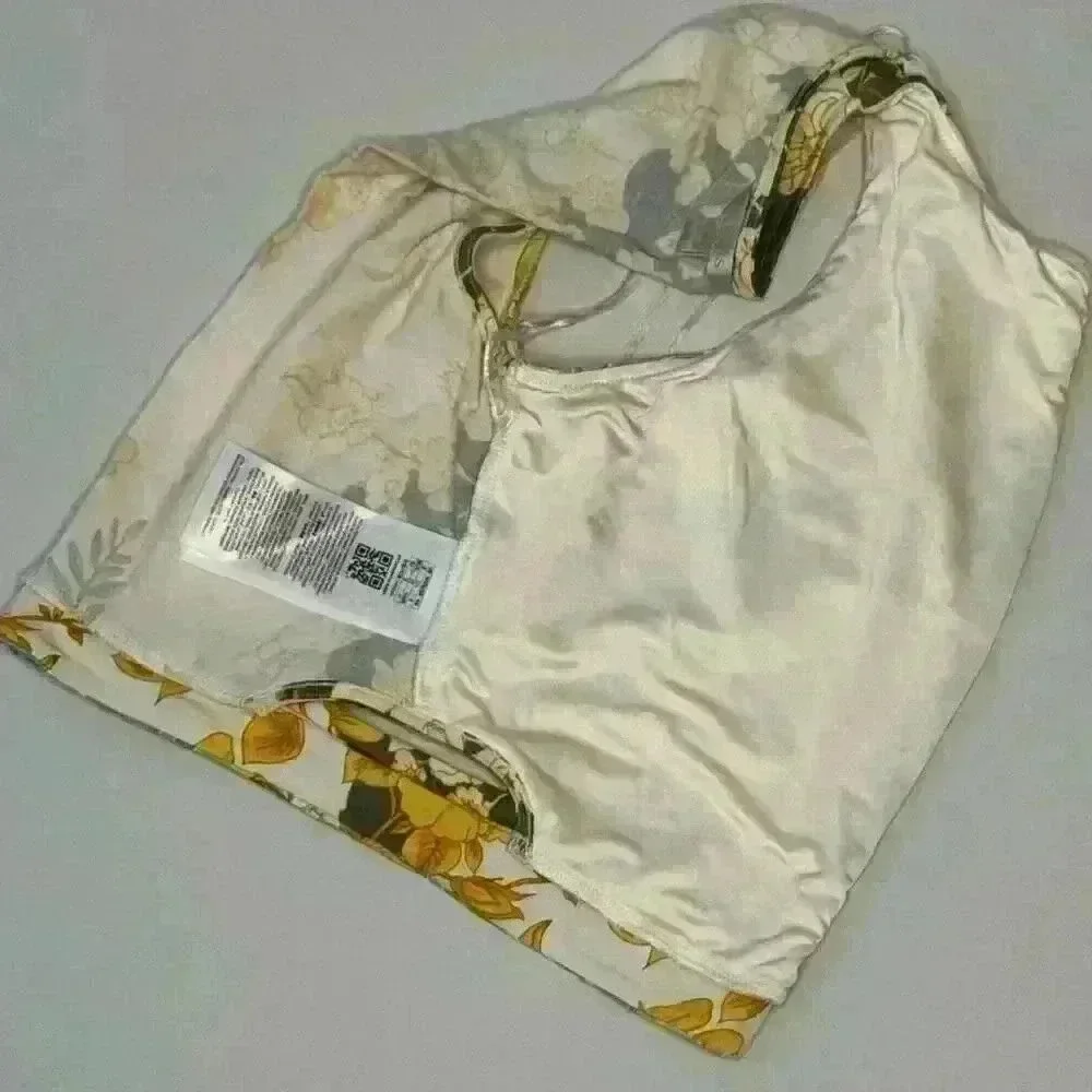 Women's Cropped Hawaiian Print Guess Tank Top, “Eco Shayna Cutout Crop Top”, Siz - Picture 7 of 11